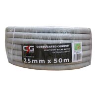 25mm Corrugated Solar Rated Conduit UPVC 50M Roll Grey