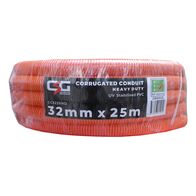 32mm Corrugated Conduit Heavy Duty 25M Roll Orange