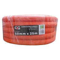 50mm Corrugated Conduit Heavy Duty 25M Roll Orange