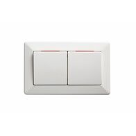 Como - Horizontal Single Pole Double Throw - rocker Switch 2 gang 10A 240V a.c. with red line white