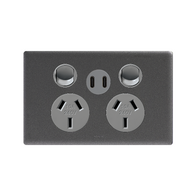 Excel Life Double Powerpoint with Type C+C 15W USB Charger Mechanism Urban Grey