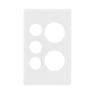 Excel Life Vertical Double Powerpoint Coverplate with Extra Function Hole Gloss White