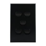 Light Switch 5 Gang – MATTE BLACK VERTICAL
