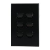 Light Switch 6 Gang – MATTE BLACK VERTICAL