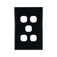 Grid Plate 5 Gang – BLACK