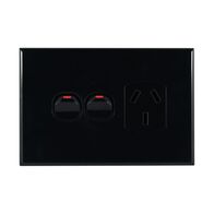 Single Power Point with Extra Switch – BLACK