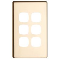 EXCEL - 6 Gang Switch Coverplate only - Polished Brass
