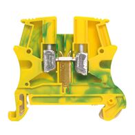 Viking 3 - For protection conductor - 1 connection - 1 entry/1 outlet - metal base green/yellow 0.25 to 6mm² rigid - 0.25 to 4mm² flexible - 6mm pitch