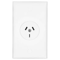 HPM 10A 3 Pins Plug Base & Plate Assembly White