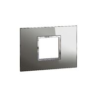 ARTEOR Square 2 Module Horizontal Coverplate Reflective Stainless Steel