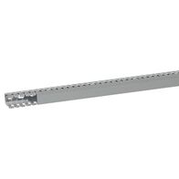 Transcab - Cable grey duct with cover - 2 metre length 25x40mm 2m 12.5mm finger DIN pitch with cover grey