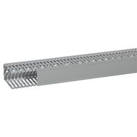 Transcab - Cable grey duct with cover - 2 metre length 60x100mm 2m 12.5mm finger DIN pitch with cover grey