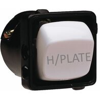 HPM 35A 1 & 2 Way Single Pole Single Throw Hot Plate Engraved Rocker Switch White