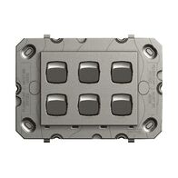 Arteor 770 series - Horizontal rocker switch - 6 gang 2 way 16A 240V a.c. magnesium