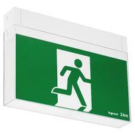 Bolt LED Exit sign snap-fit complete with running man decals - white finish with lithium battery - Galaxy