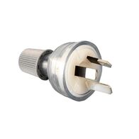 HPM 10A 3 Pin Plug Top with Cord Locking Nut Clear