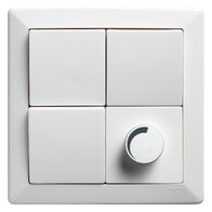 Como - Vertical rotary dimmer trailing edge 2 wire 400VA 240V a.c. with 3x10A switches white