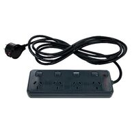 HPM General Purpose 175J 4 Outlet Surge Protected Switched Powerboard Charcoal