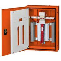 DBX³ - Distribution board IP55 2 DIN standard with main switch orange equipment box 250A IP42 400Hx590Wx225Dmm