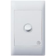 Excel Life - Medical - Common plate - Vertical rocker switch Single Pole Double Throw - antimicrobial & chemical resistant 1 gang 16AX 240V a.c. white