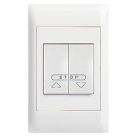 Excel Life - Common plate - Electronic device roller blinds control switches push button 1 gang via relay 6A 240V a.c. white