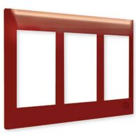 Excel Life - Common plate - Vertical coverplate 3 vertical outlets mulitpanel red
