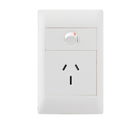 Excel Life - Common plate - Vertical single powerpoint 1 gang 15A 240V a.c. white