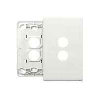 Excel Life EM Series Grid & Plate 2 Gang Matt White