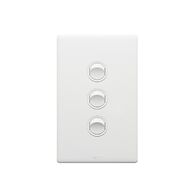 Excel Life 16AX 2 Way Single Pole Double Throw Vertical Rocker Switch 3 Gang Matt White