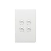 Excel Life 16A 2 Way Single Pole Double Throw Vertical Rocker Switch 4 Gang Matt White