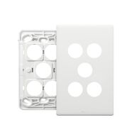 Excel Life EM Series Grid & Plate 5 Gang Matt White