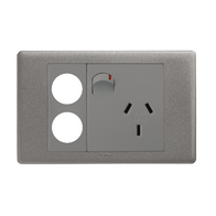 Excel Life 10A Horizontal Single Powerpoint with 2 x Extra Function Hole Urban Grey