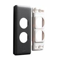 Excel Life Architrave Grid & Plate 2 Gang Urban Grey