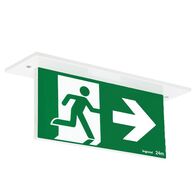Edgelight LED Recessed Exit Sign - single sided running man right with lithium battery - Galaxy