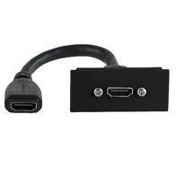 Excel Life - HDMI socket/mechanism 150mm flying lead 1 module black