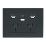 HPM VIVO Double Power Point with Type A+C 15W USB Charger Mechanism Black