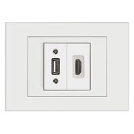 HPM VIVO HDMI + USB Combination Socket White