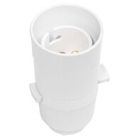 Lamp holder skirt double pole pushbar switch 10mm thread top entry - white