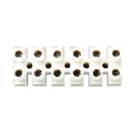 HPM 6 Way Insulated and Earth Terminal Block Connector Strip White