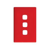 Linea Coverplate 3 gang saucy red