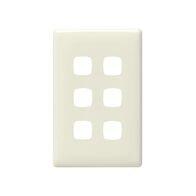 Linea Grid & plate only 6 gang cream