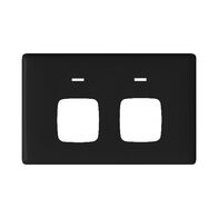 Linea - Powerpoint coverplate 2 gang autoswitch black