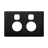 Linea Powerpoint coverplate 2 gang with extra safety asphalt