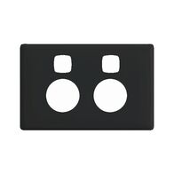 Linea Powerpoint coverplate 2 gang with extra safety black