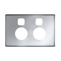 Linea Powerpoint coverplate 2 gang with extra safety matt silver