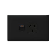 Linea - Horizontal single powerpoint 1 gang 10A 240V a.c. black