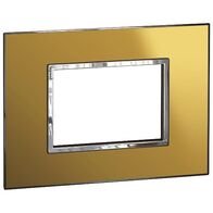 ARTEOR Square 3 Module Horizontal Coverplate Reflective Gold