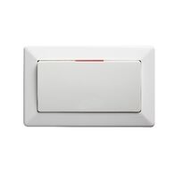 Como - Horizontal Single Pole Double Throw - rocker Switch large 1 gang 10A 240V a.c. with red line white