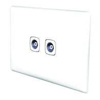 Linea - TV outlet coaxial & PAL F-type 2 gang 75 Ohm white