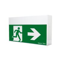 Large 32m LED Exit sign - single sided running man right with lithium battery - Axiom